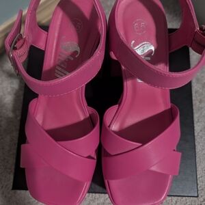 SHEIN Fuchsia Heeled Sandals